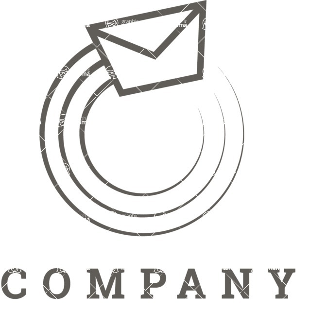 Business Logo Templates - vector graphics in a pack from GraphicMama - Post Service Company Logo Design - Black and White